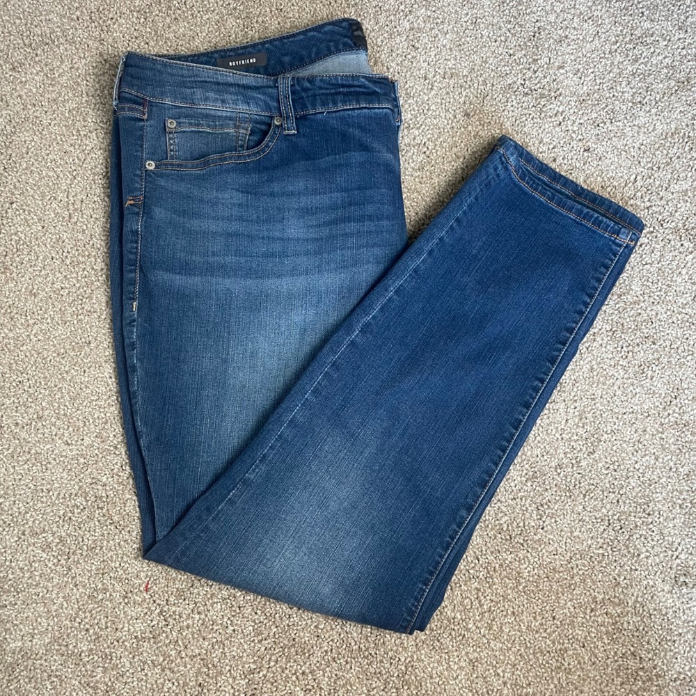 Torrid Premium Dark Wash Distressed Denim Boyfriend Jeans Plus Size 22R Stretch